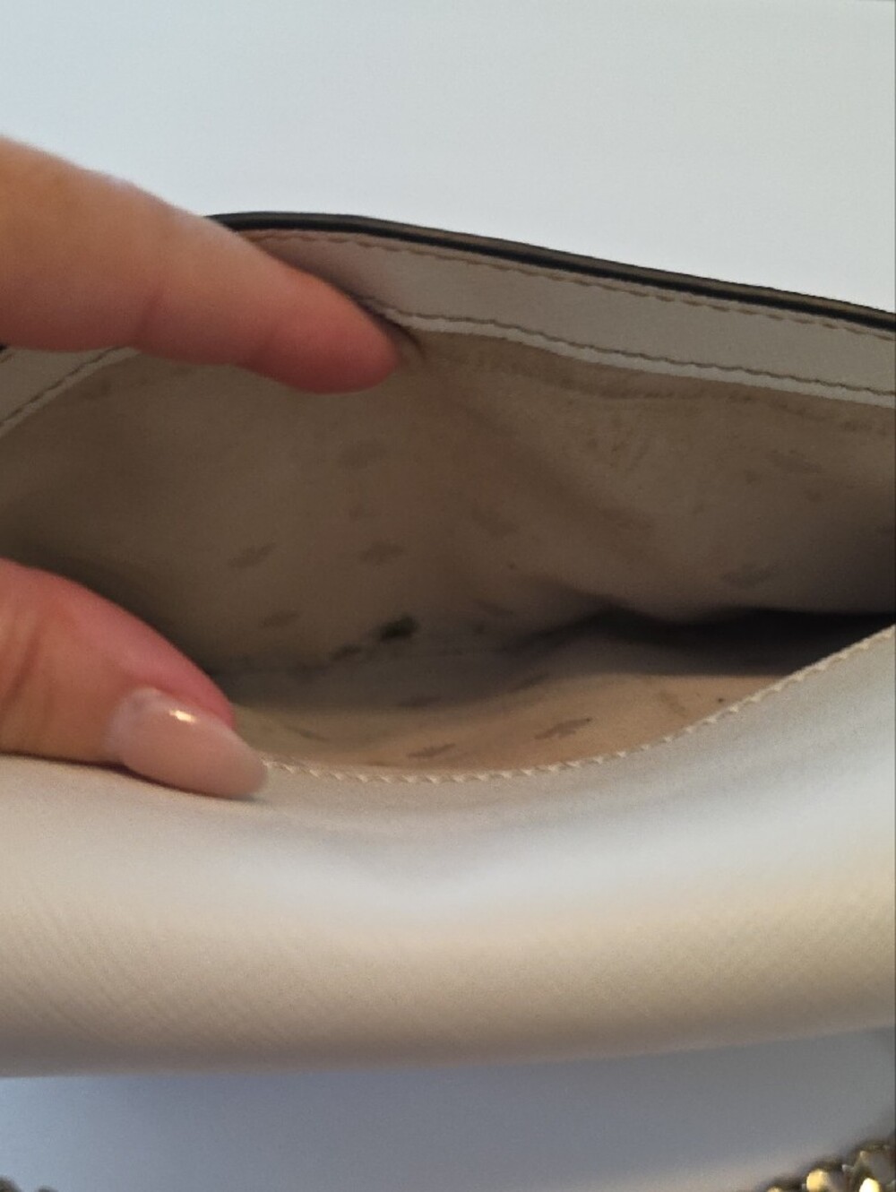 Kate Spade Carson Shoulder Bag Colorblock White Grey Saffiano Leather Minimalist - Picture 7 of 15